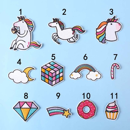 Yixiu embroidery cloth patch computer embroidery chapter cute cartoon rainbow horse diamond rubik's cube clothes decoration patch patch cloth