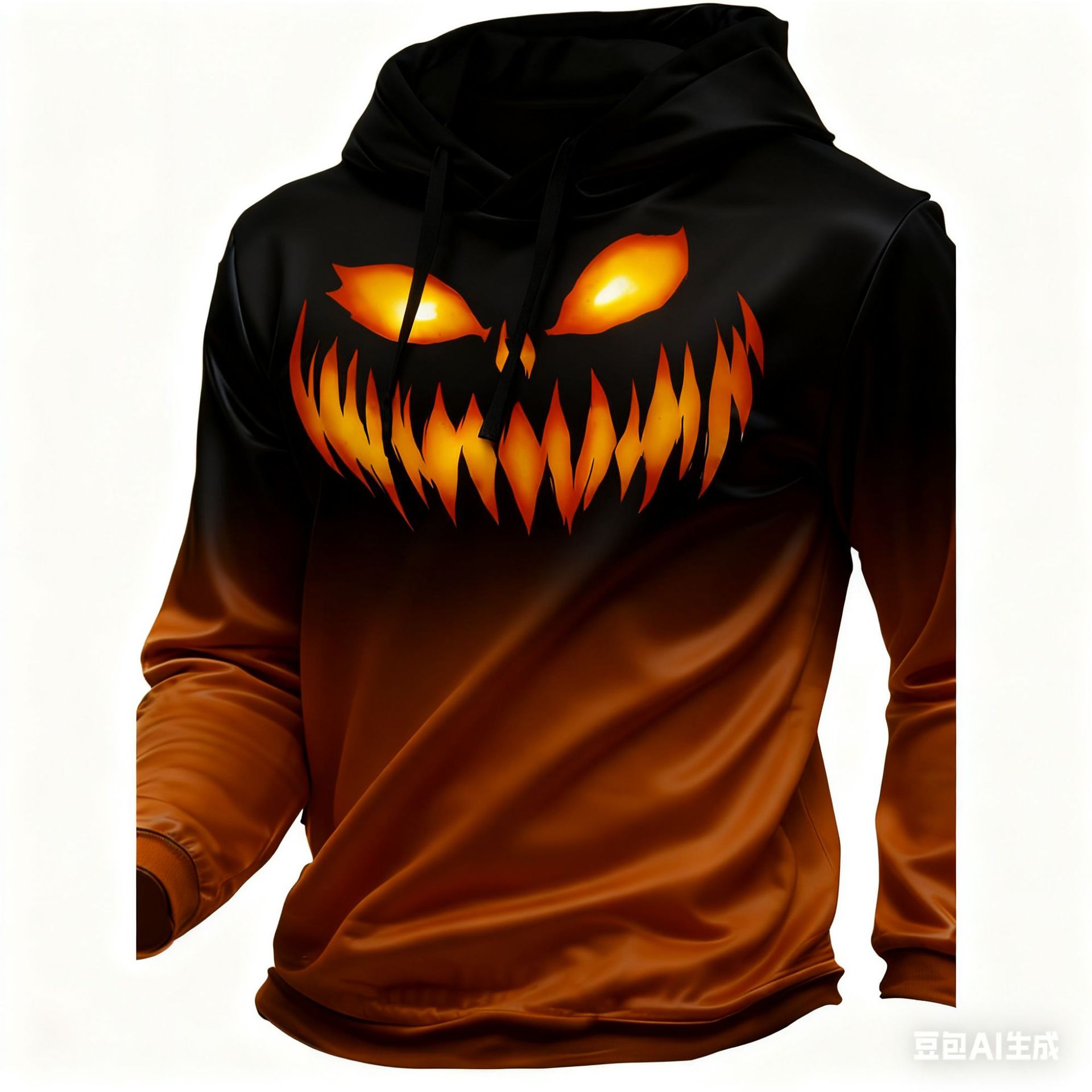 boy 2025 European And American Halloween Men's Cross-Border New Ghost Face Trendy Print Christmas Series Hooded Sweatshirt_voghion.com