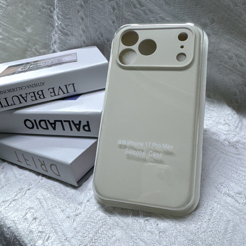Liquid Silicone Phone Case Suitable for iPhone 17 Pro Max with Fine Holes, 16 Pro Silicone Flocking White Lining Liquid Silicone Phone Case Suitable for iPhone 17 Pro Max with Fine Holes, 16 Pro Silicone Flocking White Lining