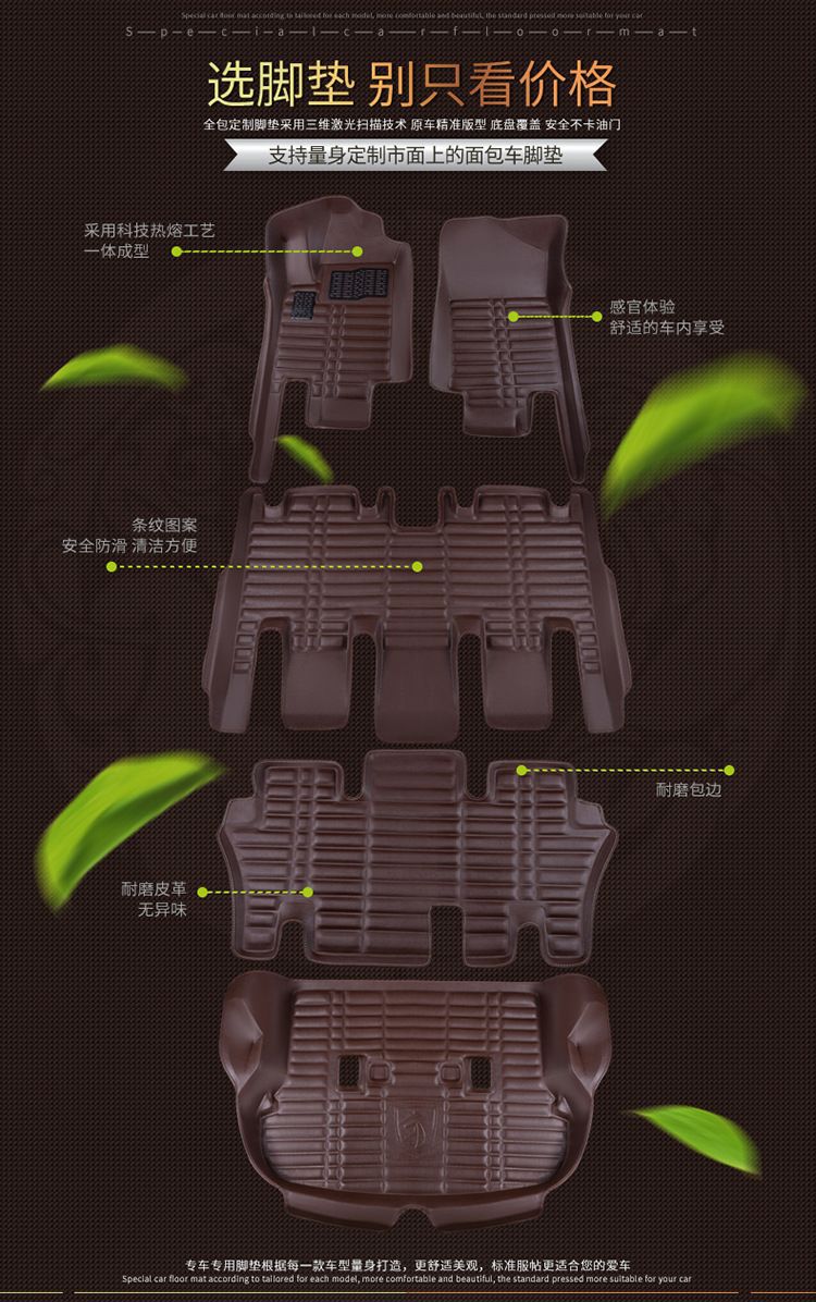 Suitable for Baojun 730 Floor Mats, Seven 7-Seat Surround, Full Coverage, Large Surround, All-Inclusive Car Floor Mats, Trunk and Tail Box Mats