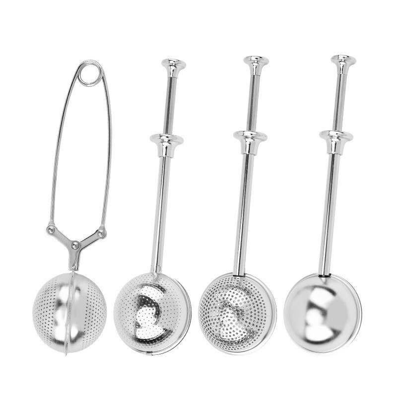 Wholesale In-Stock Stainless Steel Tea Infuser with Wire Clip, Spherical 304 Tea Strainer, Press-Type Tea Separator for Tea-Water Separation
