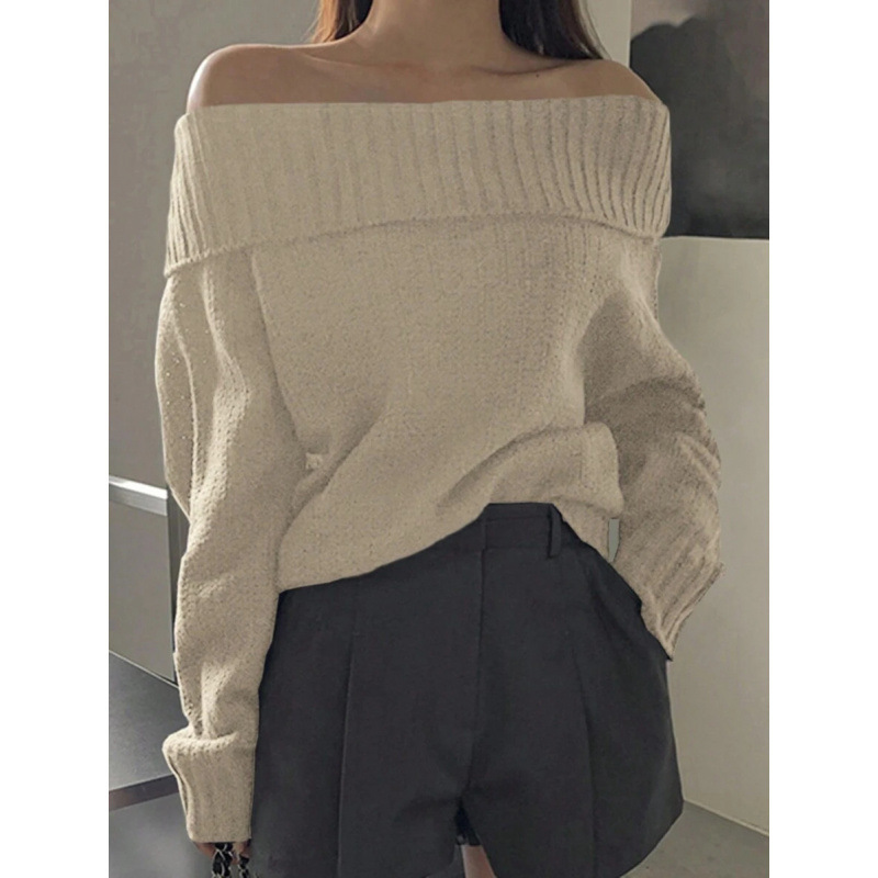 F 62477 Off shoulder loose sweater F 62477 Off shoulder loose sweater