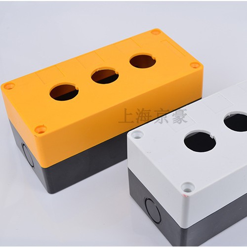 三孔按钮盒 JH.BX3-22防水盒 按钮开关控制按钮盒 3孔急停盒