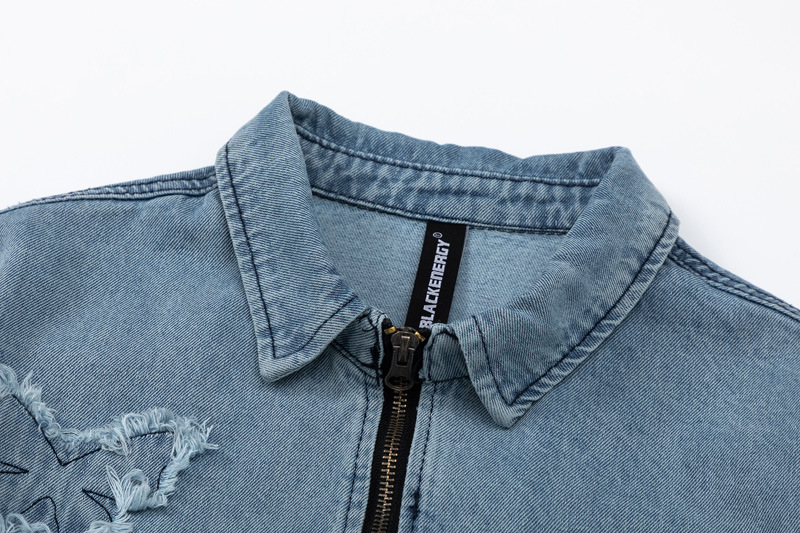 Abbigliamento maschile retrò semplice design farfalla cappotto di jeans uomo e donna ins marchio di moda giacca casual top_voghion.com