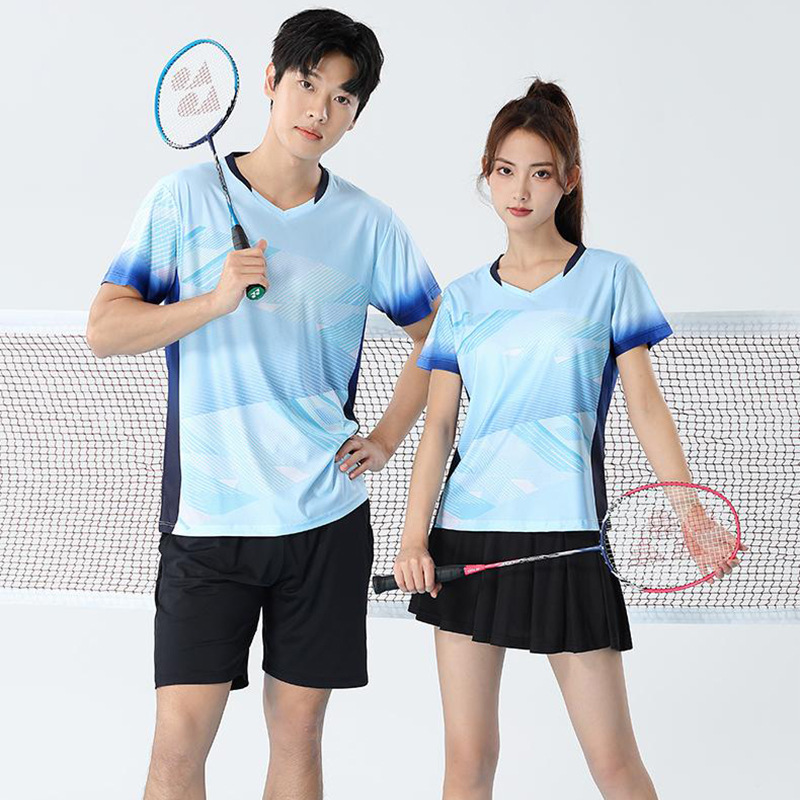 High-End Lightweight Breathable Badminton Clothing for Women, Sports Suits, Volleyball Clothing for Men, Tennis and Table Tennis Short-Sleeved Tops