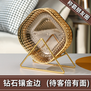 Light luxury bone dish household dining table garbage bone plate high-end fruit plate candy nut dish desktop fruit shell plate