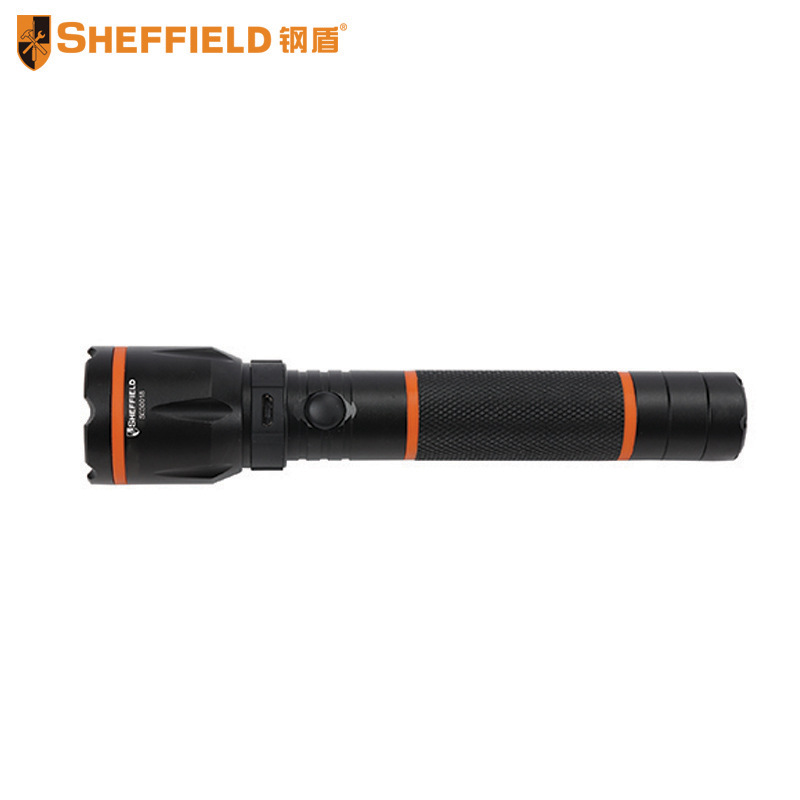 钢盾SHEFFIELD S030018 超亮铝合金充电手电筒防水大功率手电筒5W