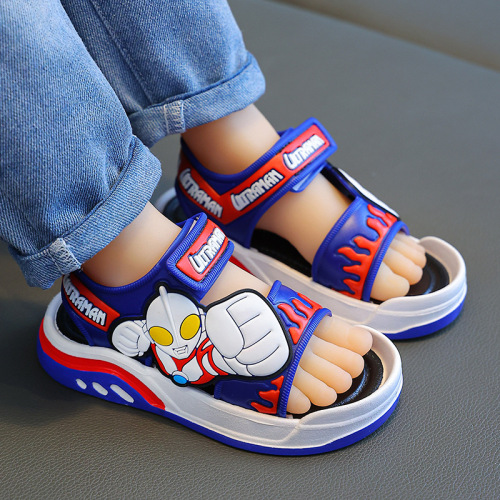  new Ultraman boys' sandals non-slip soft bottom student beach open toe breathable outer wear children's sandals