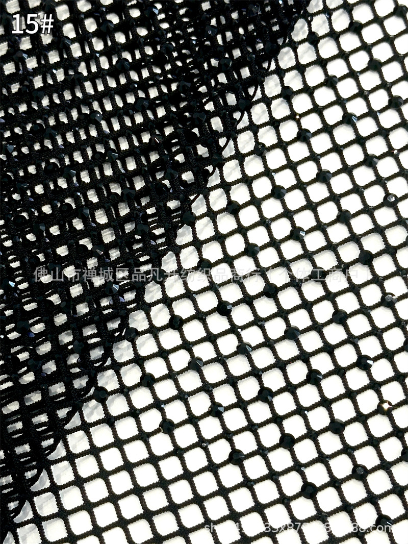 Fabricantes al por mayor tamaño de malla elástica imitación de malla de diamante australiano tela de perforación caliente vestido accesorios de prendas de vestir piezas de corte image 21