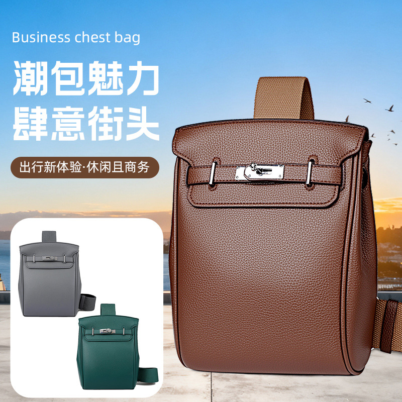 Sh275 Single Shoulder Bag, Waist Bag, Chest Bag, Crossbody Bag for Men, Minimalist Commuter Casual Crossbody Bag, Lightweight Solid Color Cross-Border
