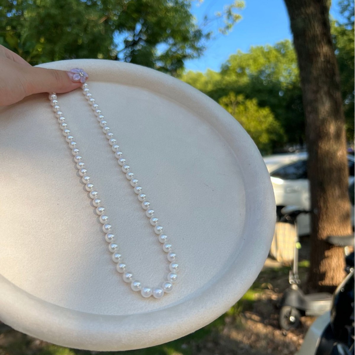 诸暨天然淡水珍珠项链s925银母亲节妈妈款女首饰送长辈锁骨链