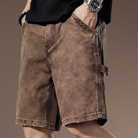 European and American Tie-Dye Workwear Denim Shorts Men's Summer High-End Straight Versatile Trendy Brand Youth Casual Pants European and American Tie-Dye Workwear Denim Shorts Men's Summer High-End Straight Versatile Trendy Brand Youth Casual Pants