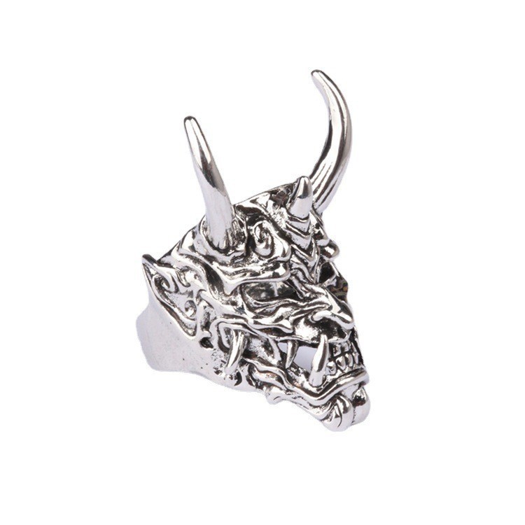 Hannya Masken Ring Herren Hip-hop Style Modischer Fingerring_voghion.com