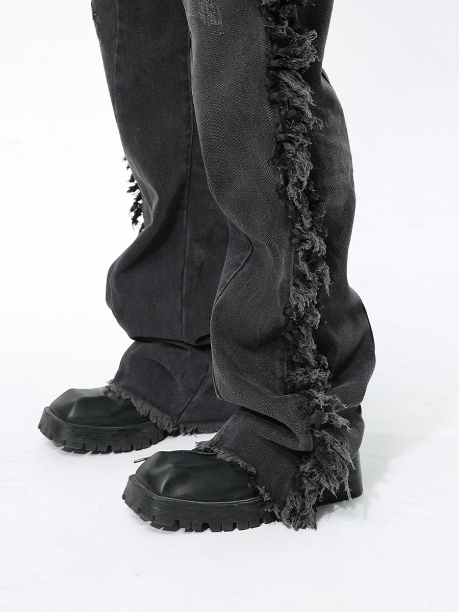 Mtlclothes ropa de Hombre | 2024 primavera nuevo nicho lado cepillado borde costura diseño jeans moda