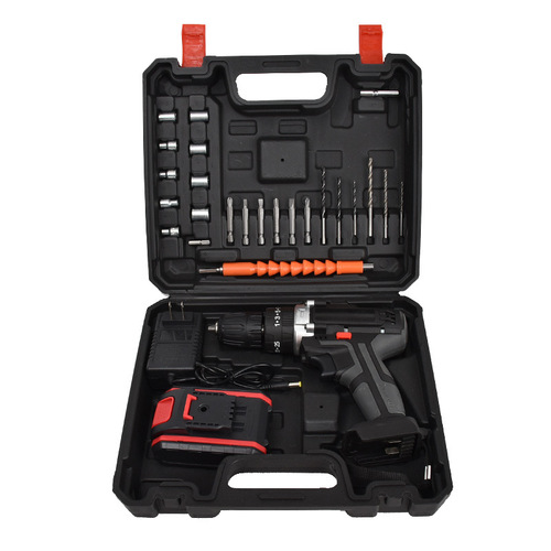 Multifunctional Rechargeable Impact Lithium Electric Drill Industrial Grade Household Electric Screwdriver Set Hand Electric Drill Power Tools