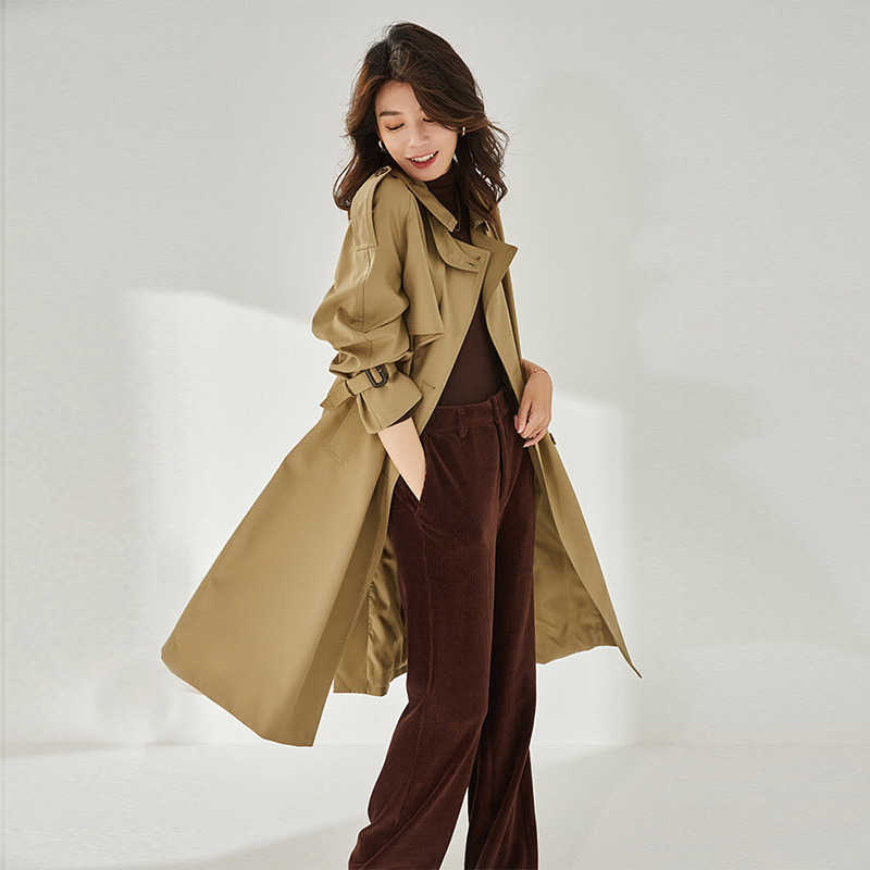 Shenghong 26 Spring New Style Elegant and Classic European and American Commuting Slimming Daily Casual Mid-Length Trench Coat 13301 Shenghong 26 Spring New Style Elegant and Classic European and American Commuting Slimming Daily Casual Mid-Length Trench Coat 13301