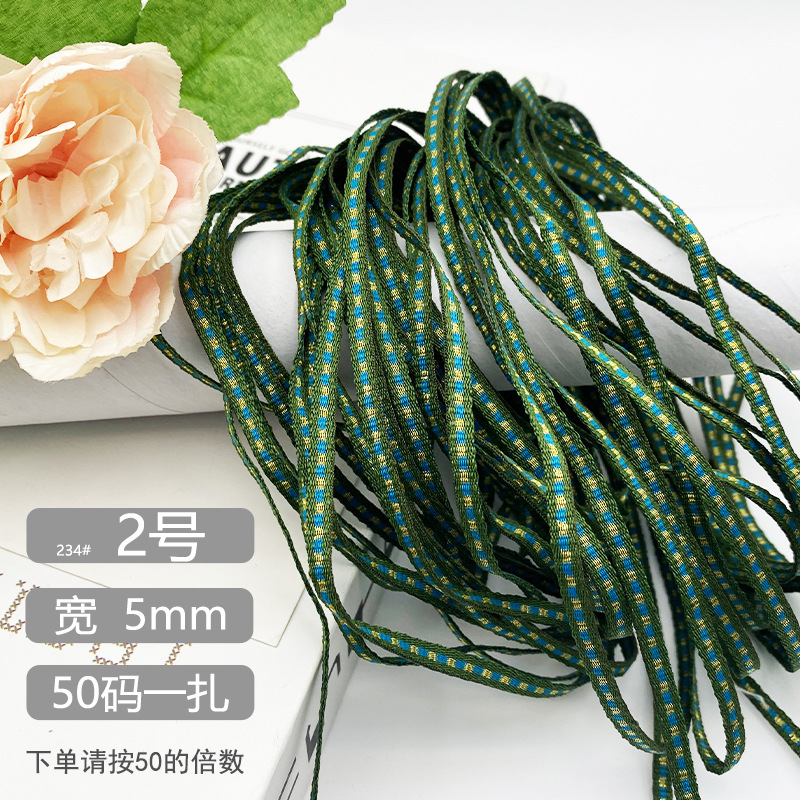 Chuanzhou ropa accesorios de encaje de poliéster jacquard banda 8MM flores decoración universal borde de zapatos accesorios gorra