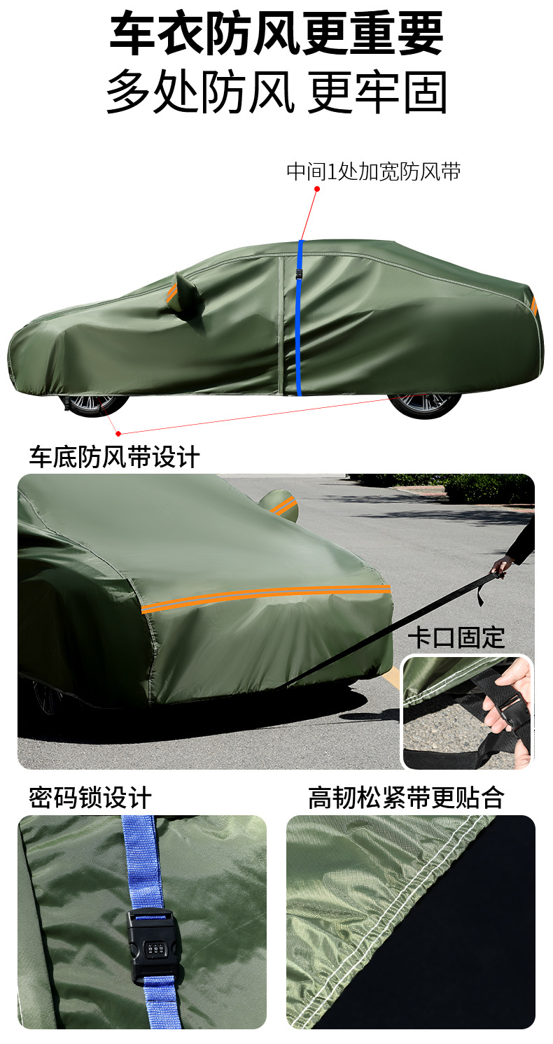 Manufacturer's Direct Delivery of Thickened Car Canvas Covers, Rainproof and Sunproof 600D Genuine Canvas, Light-Blocking and Heat-Insulating Full Cover