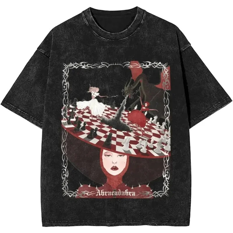 Cross-Border European Size Pure Cotton Lady Gaga's New Album "Mayhem 2025" Retro Washed Fashion T-Shirt Cross-Border European Size Pure Cotton Lady Gaga's New Album "Mayhem 2025" Retro Washed Fashion T-Shirt