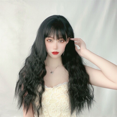 Japanese wig female long curly hair corn permed wool roll realistic temperament face shaping internet celebrity lolita long hair full headgear