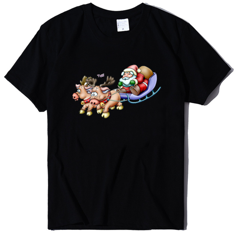 2026 New Christmas Pattern Printed Loose Large Size Short-Sleeved T-Shirt