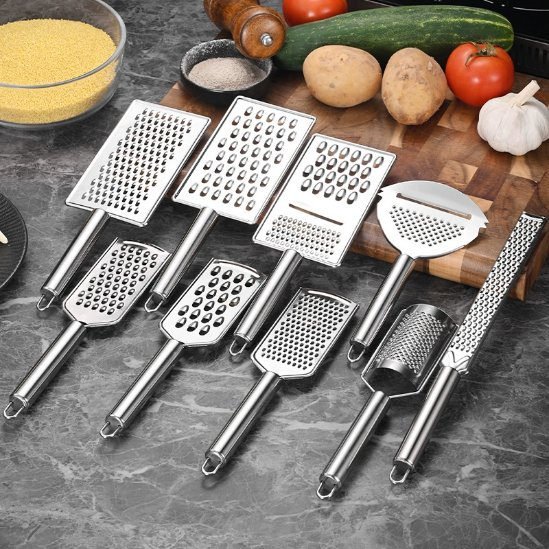 Многофункциональная терка из нержавеющей стали для имбиря, редиса, лимона, сыра, плоская терка, измельчитель имбиря