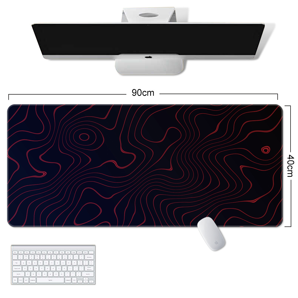 Alfombrilla de ratón, mapa de calor súper grande, línea abstracta, alfombrilla de ratón grande, nueva alfombra antideslizante corrugada de fluido, fábrica al por mayor