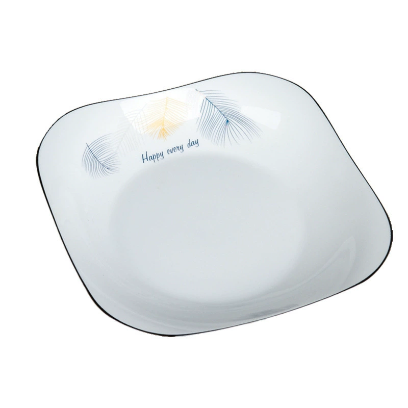 Only square plates, household ceramic deep plates, microwave oven dish rice plates, creative plates, new internet celebrity Linda