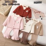 婴儿毛衣2025秋冬季新款外出服卡通衣服动物图案可爱童装宝宝套装