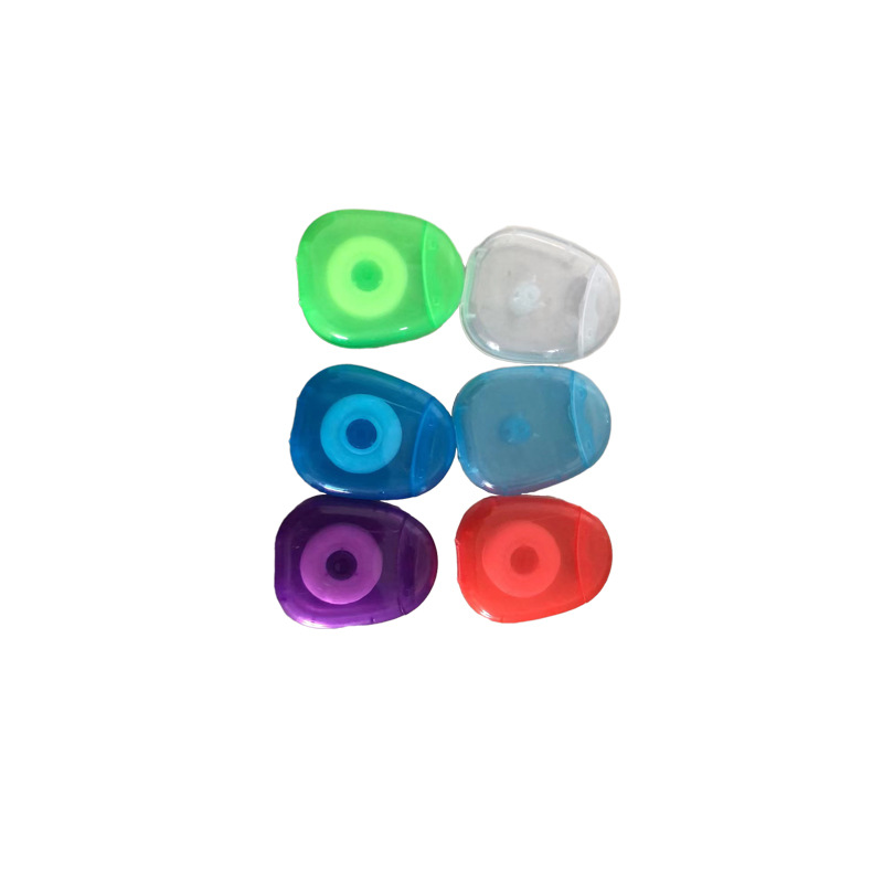 Menta sabor plana Hilo dental palillo Cuidado Oral limpieza fina hilo dental portátil en caja 50 m/rollo
