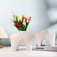 跨境欧式ins陶瓷花瓶摆件办公室样品房家居装饰鲜花插花器工艺品