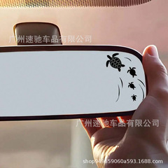 跨境可爱的海龟游泳后视镜贴纸 适用摩托车和汽车