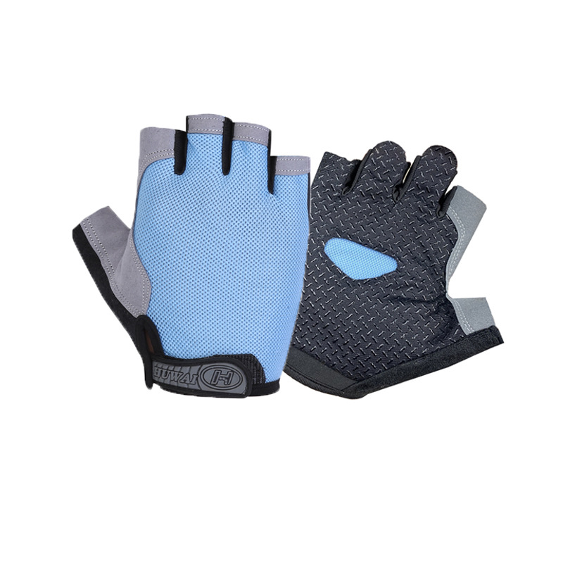 Guantes de fitness para hombres y mujeres de verano Delgado medio dedo deportes equipo anti-capullo entrenamiento barra horizontal resistente al desgaste yoga montar en bicicleta