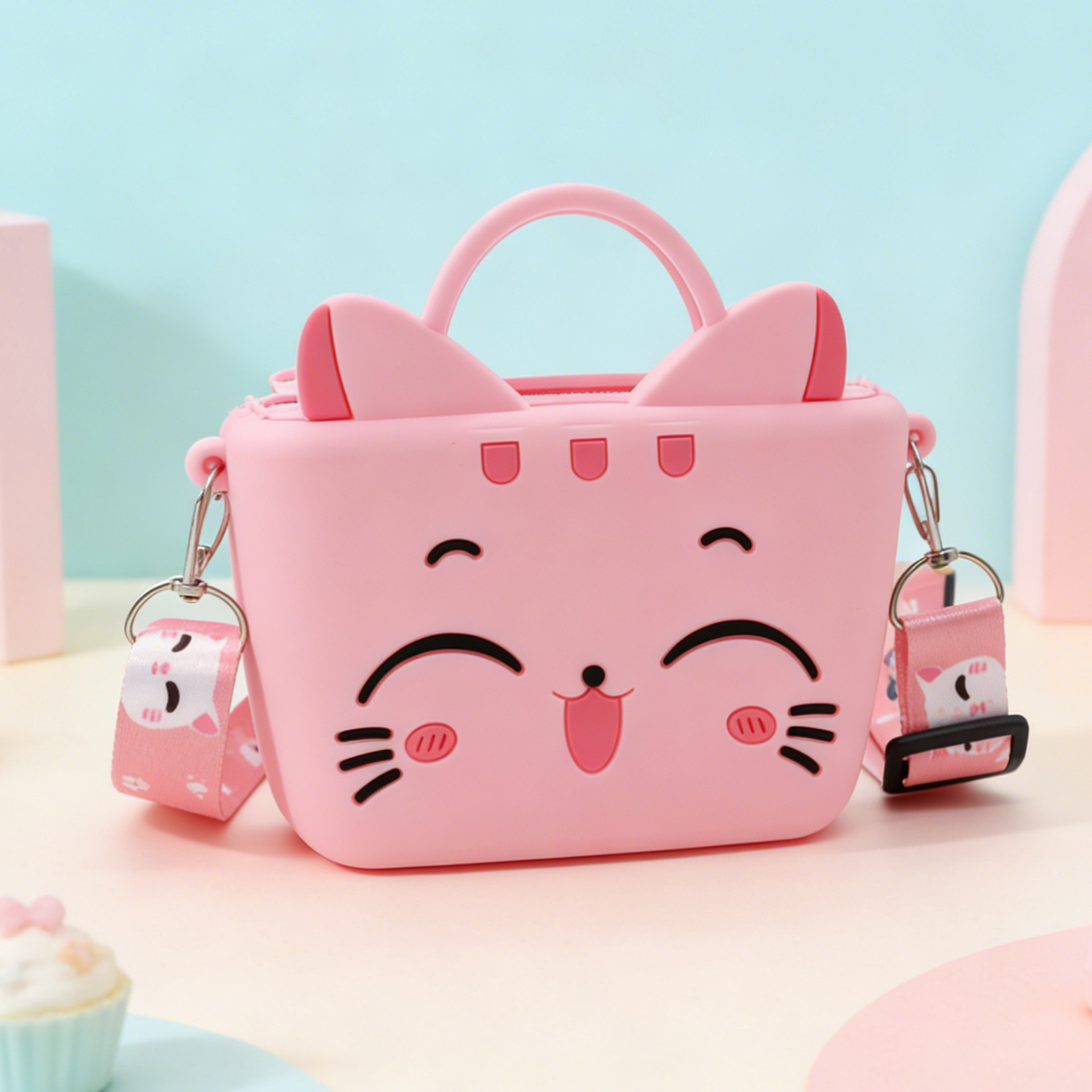 웃는 고양이 숄더백