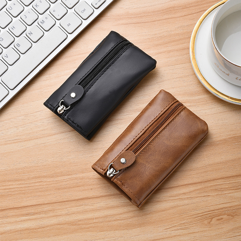 Men's Leather Room Door Key Case Car Key Case Multi-function Ultra-thin Household Key Key Case Card Case 2-in -1 Small Men's Leather Room Door Key Case Car Key Case Multi-function Ultra-thin Household Key Key Case Card Case 2-in -1 Small