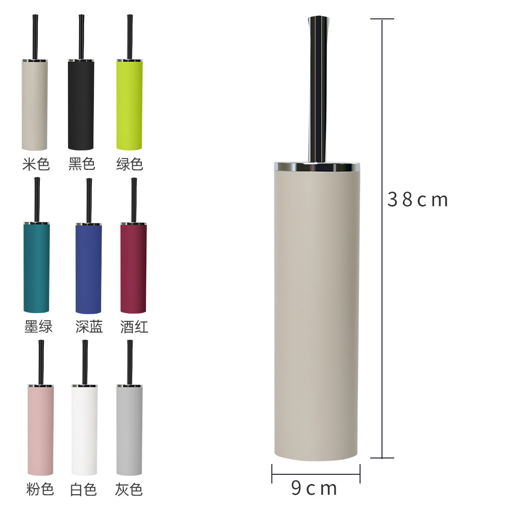 Cepillo de inodoro de color sólido cepillo de baño de piso traje de baño hogar mango largo simple limpieza cepillo de inodoro con asiento