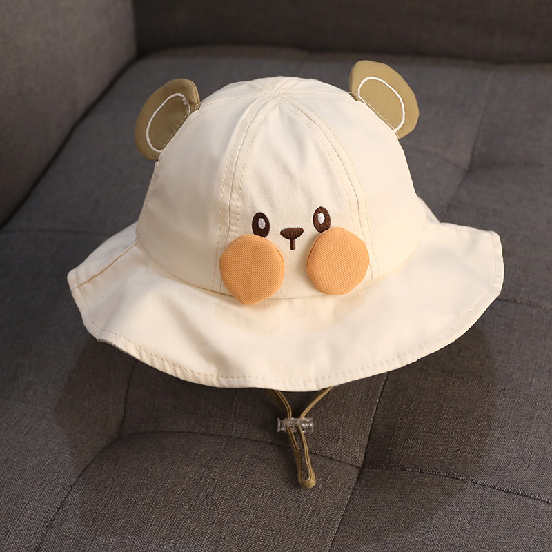 Sombrero de bebé primavera y otoño delgado sombrero de pescador protector solar para niños y niñas pequeños meses lindos super bonitos sombreros de cuenca de dibujos animados