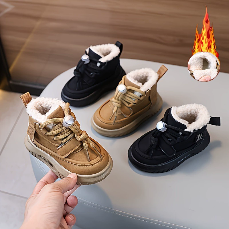 Детская хлопчатобумажная обувь для девочек теплая и бархатные снежные сапоги носить нескользкие детские хлопковые сапоги для мальчиков внутри и снаружи зимой
