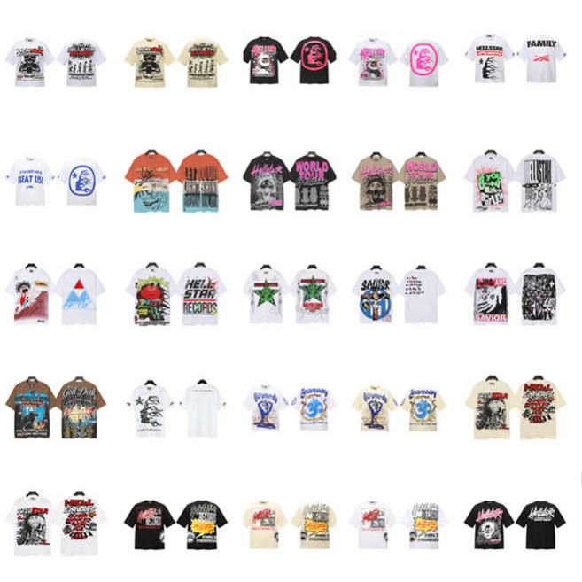 Hellstar Hell Star Trendy Brand T-Shirt, Exclusively for Cross-Border Sales, European and American Style Trendy Brand Print Hip-Hop High Street Short-Sleeve Hellstar Hell Star Trendy Brand T-Shirt, Exclusively for Cross-Border Sales, European and American Style Trendy Brand Print Hip-Hop High Street Short-Sleeve