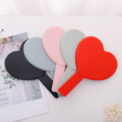 Heart-shaped mirror wholesale Korean version portable love handle mirror makeup hand-held mirror cute small mirror hand-held portable mirror