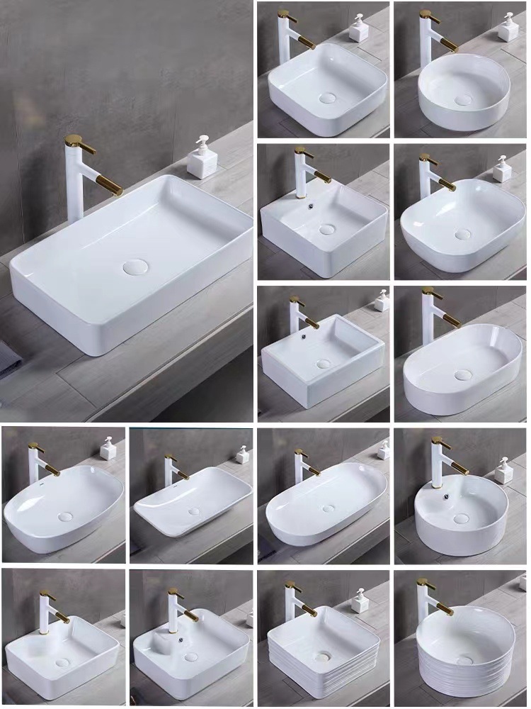 Cuenca superior lavabo de cerámica lavabo Hotel arte cuenca baño cuadrado Oval lavabo del hogar cuarto de baño