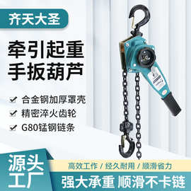 跨境批发手动紧线器0.75T1T3吨便携式吊机手摇牵引链条式手扳葫芦