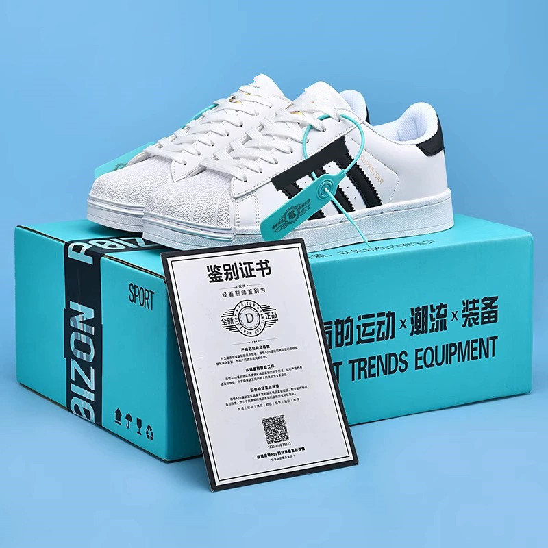 Putian Sneakers Adidas Shell Toe Gold Label Sports and Leisure Men's and Women's Sneakers Couples Non-Slip Wear-Resistant Sneakers White Shoes