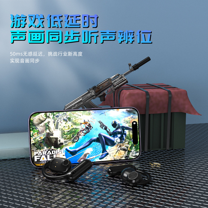 Jm01enc耳かけ式空気伝導スポーツビジネス両耳真 � � ワイヤレスbluetoothイヤホン耳入らない空気伝導|undefined