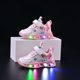 Children's Shoes with Light Women's Shoes Spring and Autumn 2025 New Mesh Breathable Children's sneaker All-match Princess Running Shoes