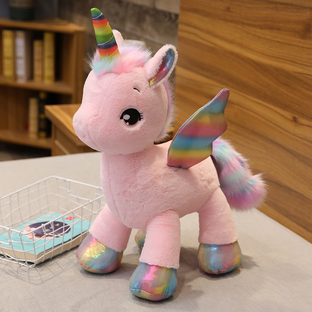 En línea de la celebridad Unicornio muñeca pony lindo juguete felpa cama almohada para dormir Muñeca regalo cumpleaños