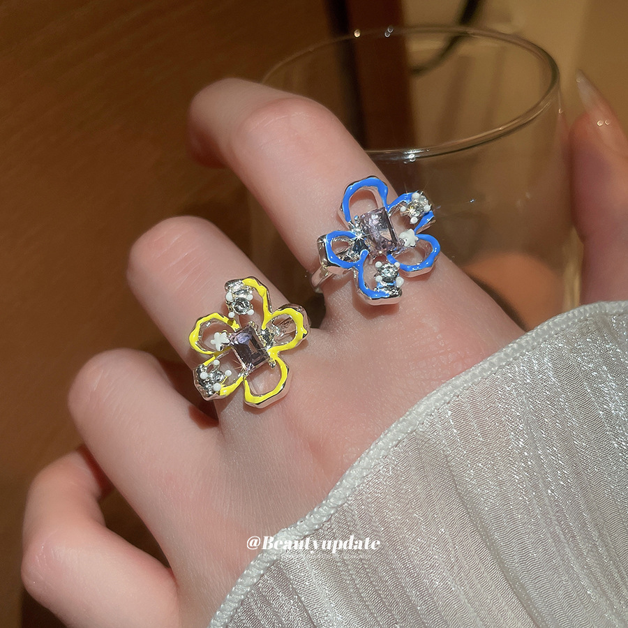 Ilaid Diamod Huile Goutte Fleur Creuse Ouverte Tempérament Frais Doux Idex Figer Léger Luxe Sensation Haute-ed Rig Pour_voghion.com