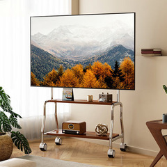モバイルテレビスタンドフロアスタンド家庭用車輪付きステンレス鋼アートハンガー55/65/ 75inchユニバーサル
