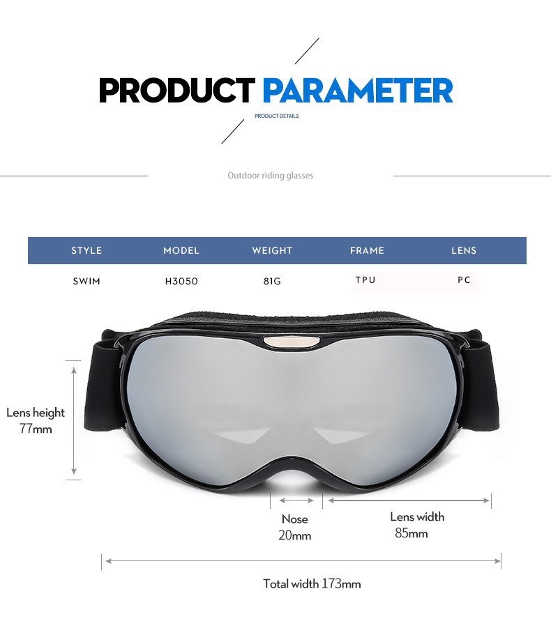 Children's colorful coated anti fog mountain skiing with mirror bag, outdoor windproof sand and snow goggles_voghion.com