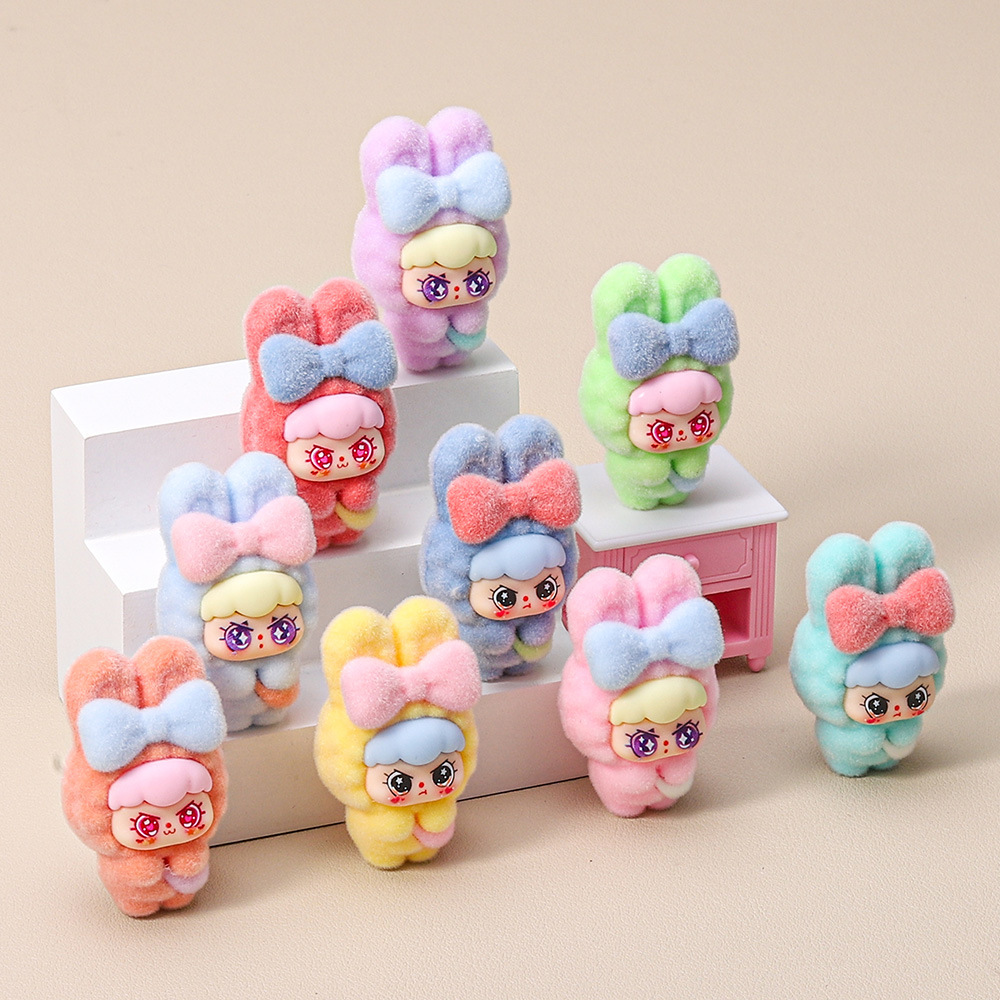 植绒梨梨兔 萌粒diy饰品挂件钥匙扣公仔摆件桌面diy萌粒装饰品